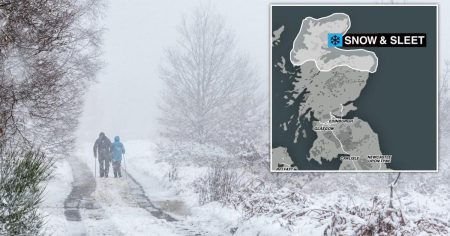 Projected UK Snowfall Distribution for Christmas Day