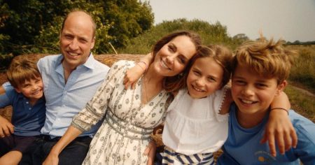 The Prince and Princess of Wales Release Family Christmas Card Portrait