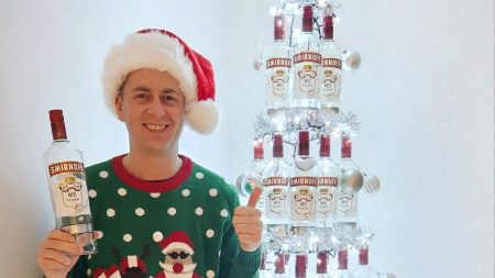 Father Constructs Seven-Foot Christmas Tree from Vodka Bottles