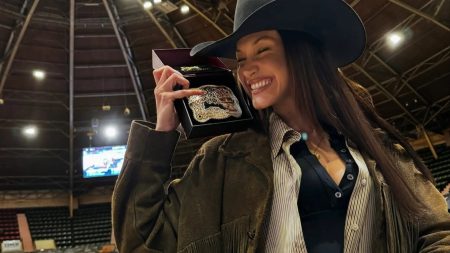 Bella Hadid Accepts Award at Rodeo Event