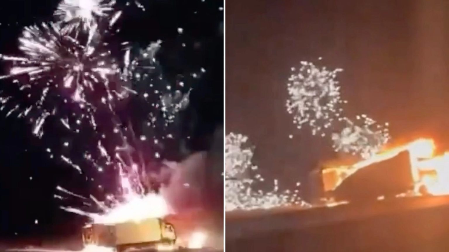 Premature New Year’s Fireworks Display Caused by Highway Accident