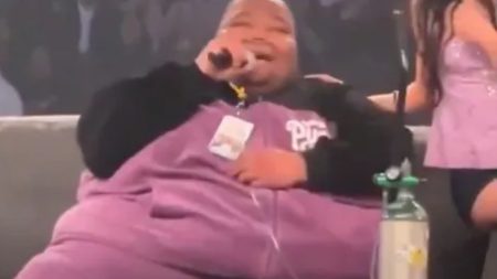 500lb Rapper Dave Blunts Performs at Juice Wrld Tribute Show with Oxygen Tank, Raising Concerns about His Health