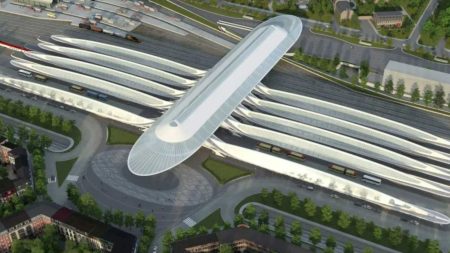 Futuristic £396 Million Train Station Opens in European City