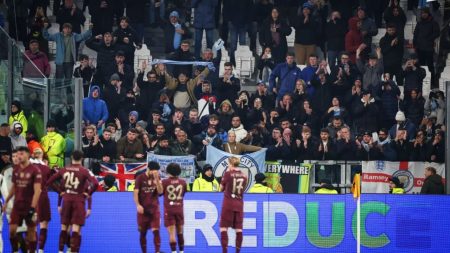 Manchester City Supporters’ Egress from Juventus Stadium Impeded Following Two-Goal Deficit.