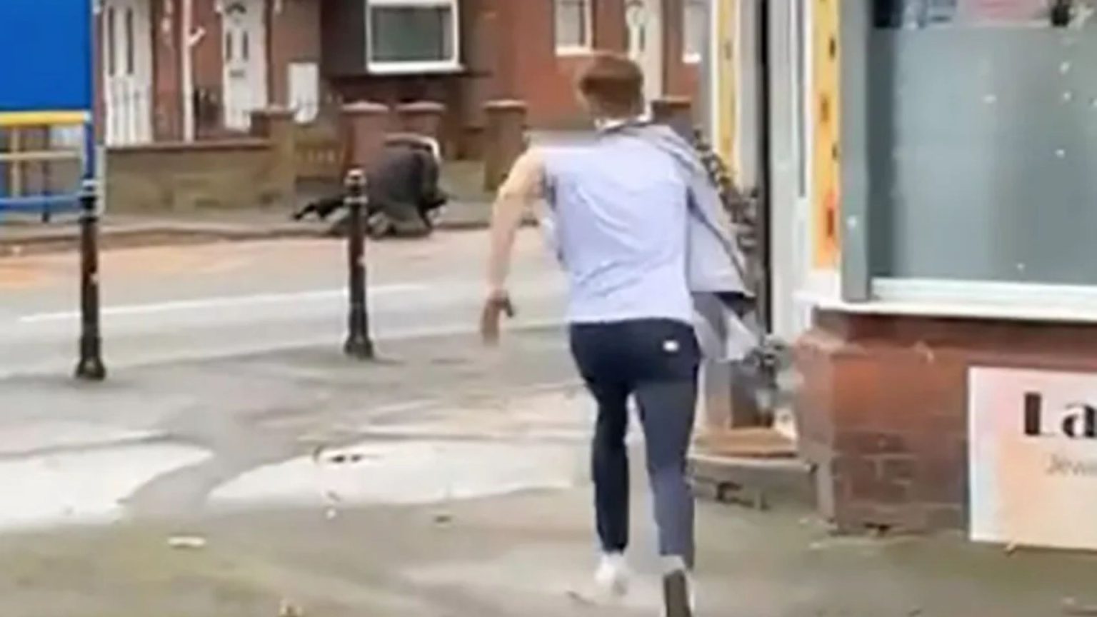 Mid-Haircut Intervention: Man Aids Police Under Attack.