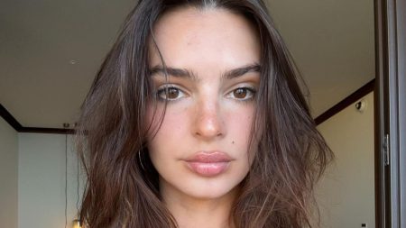 Emily Ratajkowski Stuns in Red While Sunbathing Following Valentine’s Day Collection Reveal