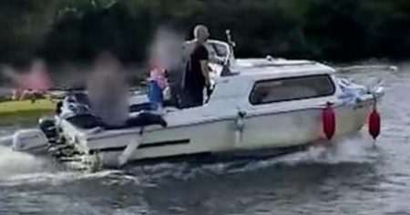 Furious boater drives through River Thames regatta and screams ‘you don’t own the f***** water’