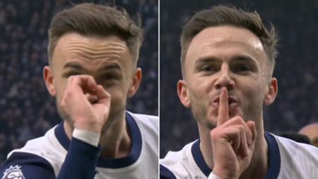 ‘Little dig’ say fans as James Maddison hits back at Roy Keane criticism with brutal celebration after scoring v Man Utd