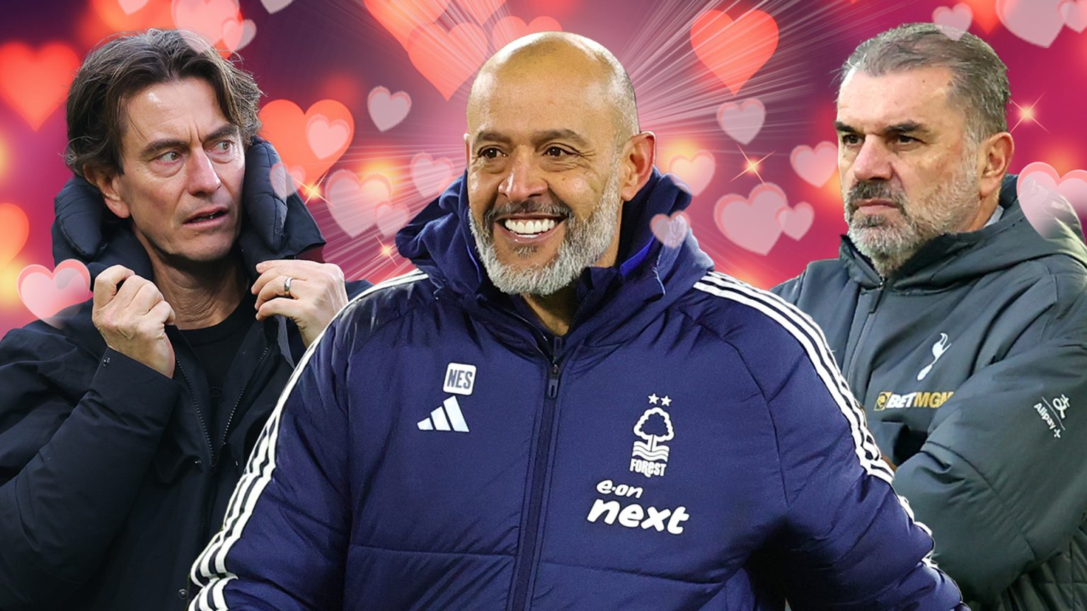 Nuno Espirito Santo named Premier League’s most-loved boss on Valentine’s Day.. but it’s bad news for Ange Postecoglou