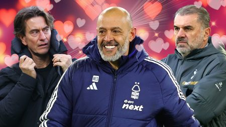 Nuno Espirito Santo named Premier League’s most-loved boss on Valentine’s Day.. but it’s bad news for Ange Postecoglou