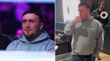 Luke Littler sits ringside for Catterall vs Barboza in Manchester… after trying some of undercard fighter’s snacks