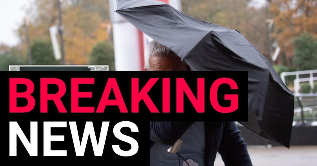 Warnings of 70mph winds and rain issued for Friday