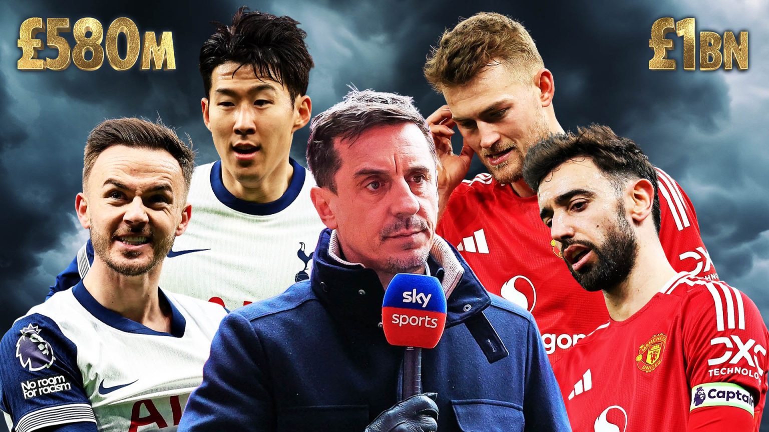 Man Utd squad is worse than Tottenham despite £420million MORE in transfer spending in last decade, says Gary Neville