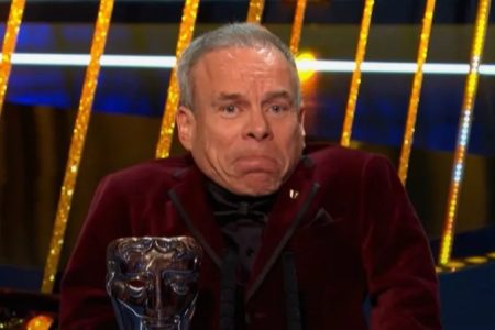 BBC viewers left in tears at Warwick Davis tribute to late wife as he accepts BAFTAs Fellowship award