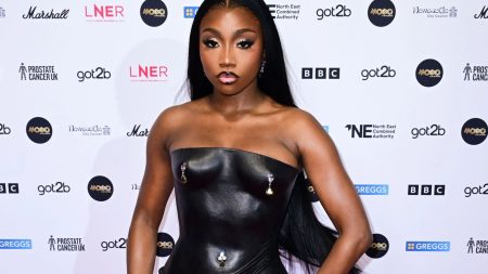 MOBO host Indiyah Polack stuns in daring dress as she joins Amber Gill and Vick Hope on red carpet