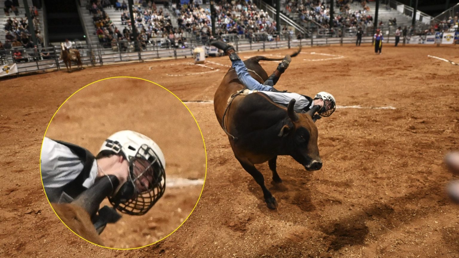 Rodeo rider, 24, is IMPALED in neck by bull’s horn & left covered in blood in front of terrified fans