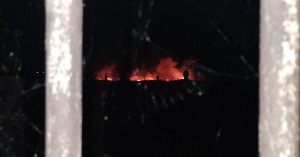 Police officer flees for cover as fireball erupts in east London wildfire