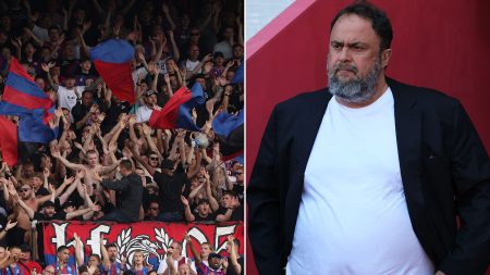 FA launch investigation into Crystal Palace fans’ Marinakis banner which unhappy Nottingham Forest view as ‘xenophobic’