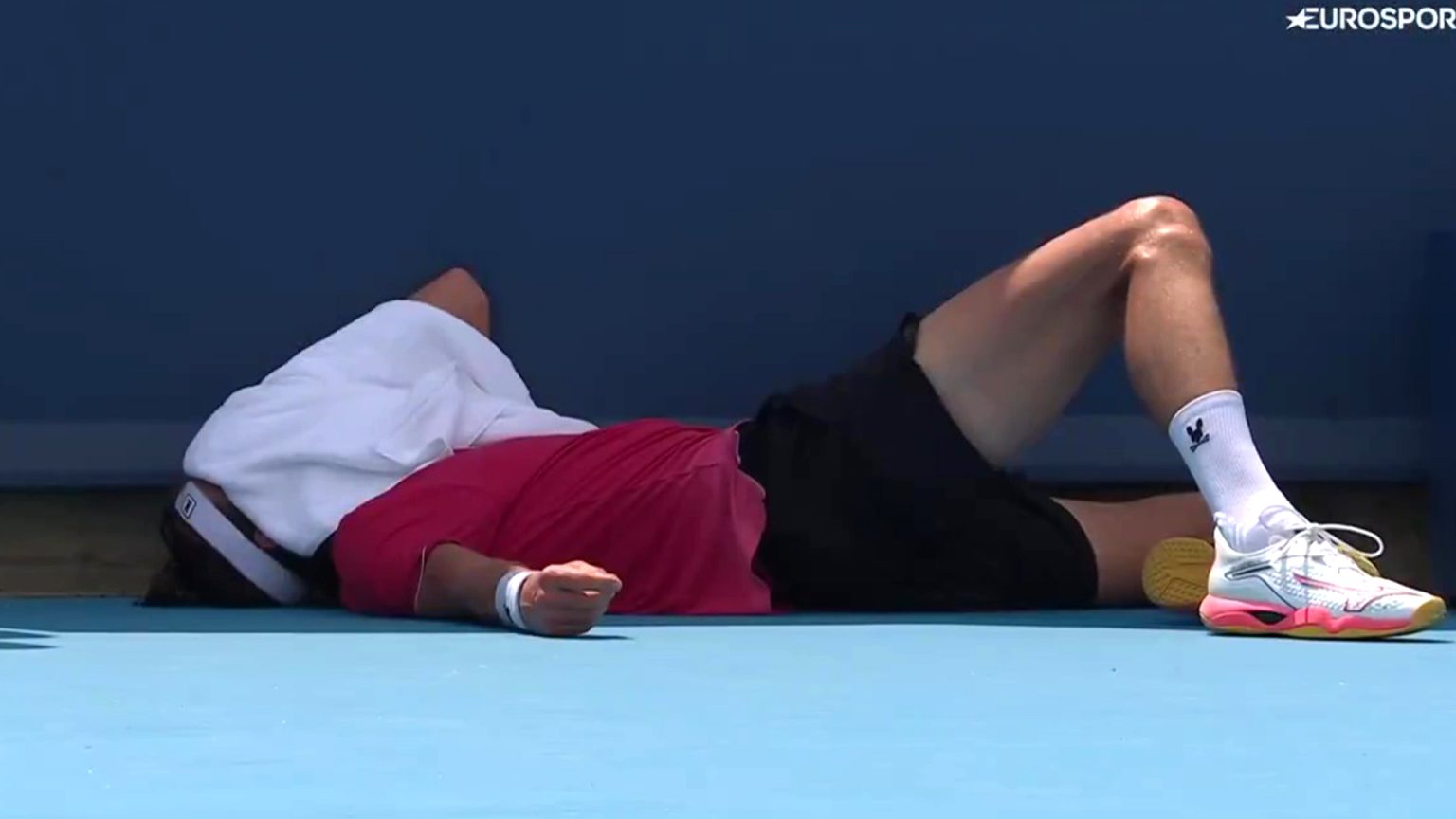 Tennis star collapses on court due to heat in worrying scenes before being forced to retire at Cincinnati Open