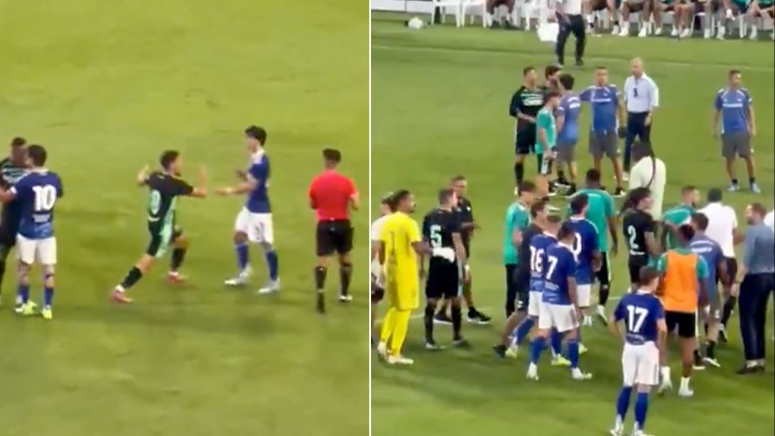 Real Betis vs Como friendly descends into chaos with ex-Premier League ace SLAPPING opponent and punches thrown