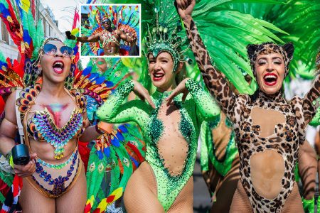 Notting Hill Carnival revellers don incredible feathers & fill streets with colour on final day of world-famous party