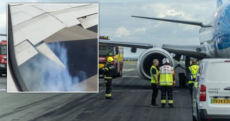 British holidaymakers terrified after plane tyre explodes on take-off