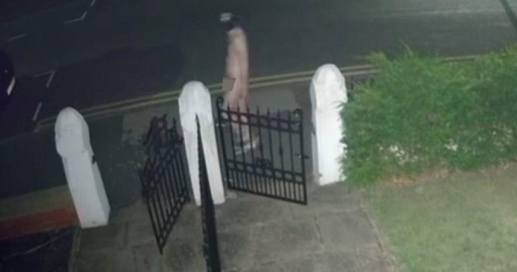 Urgent hunt for naked man prowling in front of homes in a gimp mask