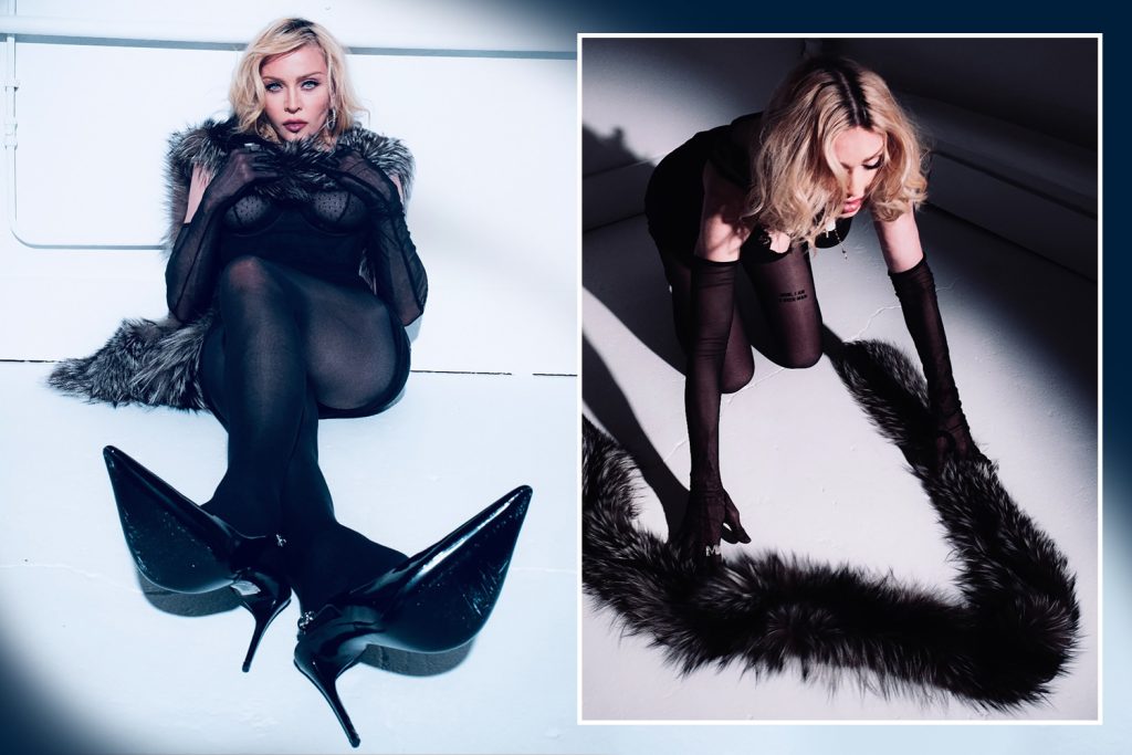 Madonna looks sensational as she poses in boa and stockings for sexy shoot days before 67th birthday
