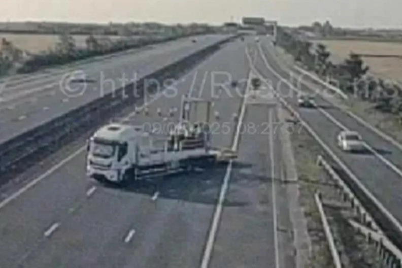 Man dies in horror crash on A1 after car collides with lorry travelling in same direction as cops close road – The Sun