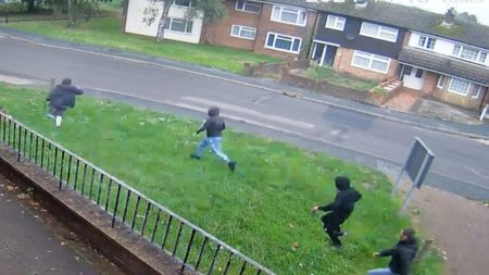 Chilling moment dog walker is chased by trio in broad daylight before being stabbed to death