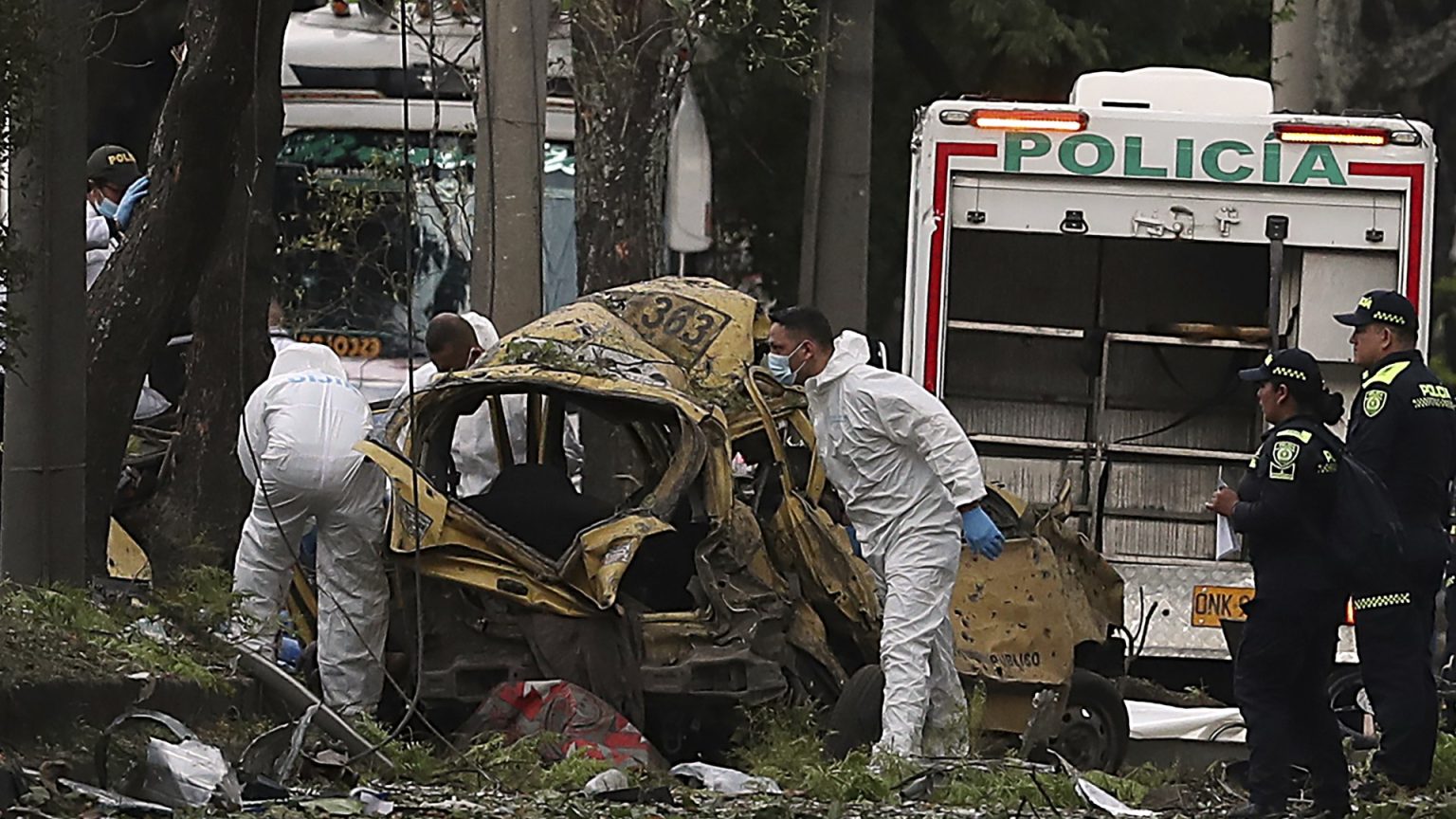 At least 18 dead after drone blasts police helicopter out of the sky & car bomb explodes as violence erupts in Colombia