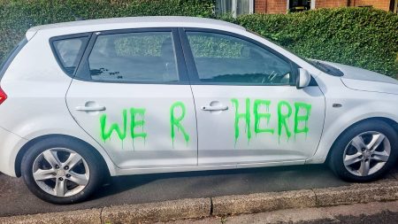 Urgent hunt for yobs who destroyed FORTY ONE cars in ‘sleepy and peaceful’ UK town – as cops probe bizarre messages