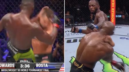 Brit MMA star Fabian Edwards sensationally replicates brother Leon’s famous head kick KO… three years to the day