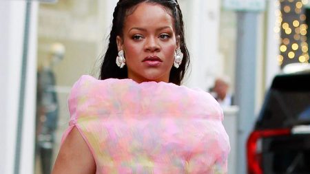 Rihanna shows off baby bump as she is spotted out in LA wearing £2.1k marshmallow-inspired designer dress