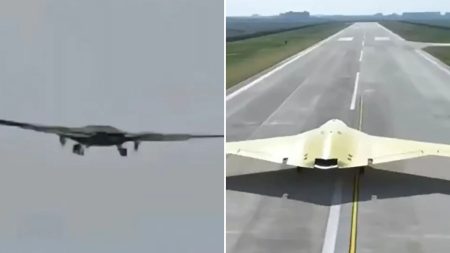 China’s terrifying giant stealth drone spotted on test flight after satellite pics showed aircraft at ‘secret base’