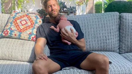 Calvin Harris reveals he’s become a dad for the first time after wife Vick Hope gives birth and shares first snap of son