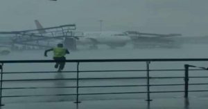 Three planes damaged after storm sends unsecured gear crashing into aircraft