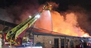 Dozens evacuated from homes in London after huge fire rips through warehouse