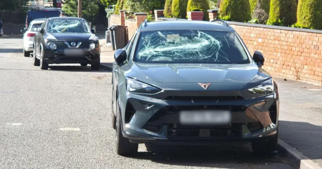 Windows smashed on over 40 parked cars with man arrested