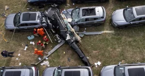 Tourists among six dead after helicopters crash in mid-air fireball explosion over Rio De Janeiro
