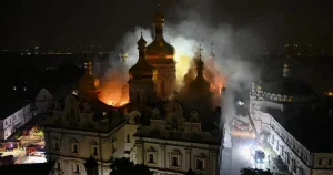 World heritage site up in flames after Putin launches overnight onslaught