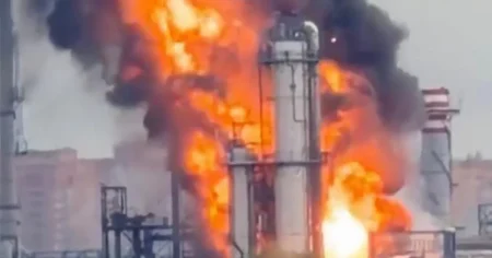 Oil refinery taken out in Putin’s back yard after Ukraine launches major drone attack