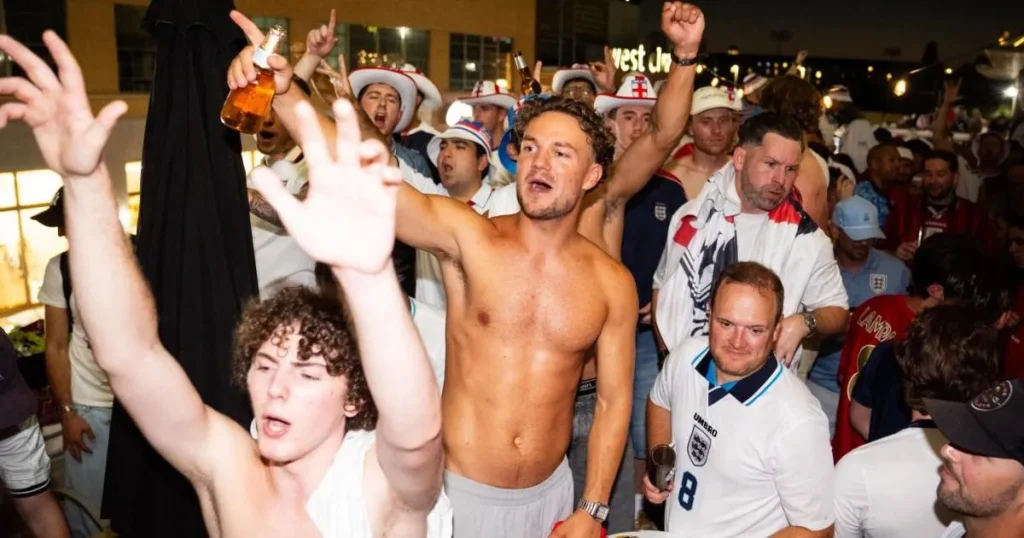 England fans push over plant pots and sink 5,000 beers ahead of Croatia clash