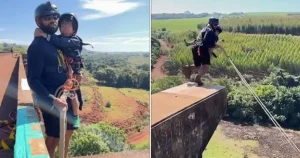 Bungee instructor who ‘forgot to attach rope’ seen leaping off bridge with kids