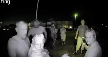 Neighbours save gran, 87, from house fire filmed on doorbell camera
