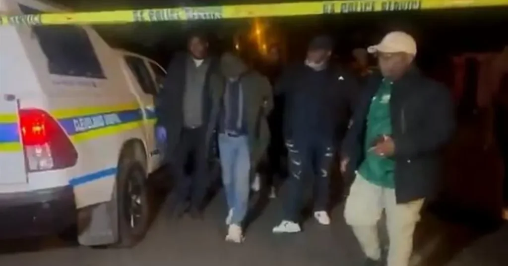 Moment man charged with murder of wife and children is arrested in South Africa