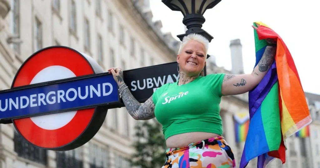 Map shows London Pride parade route and stage locations for 2026