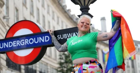 Map shows London Pride parade route and stage locations for 2026