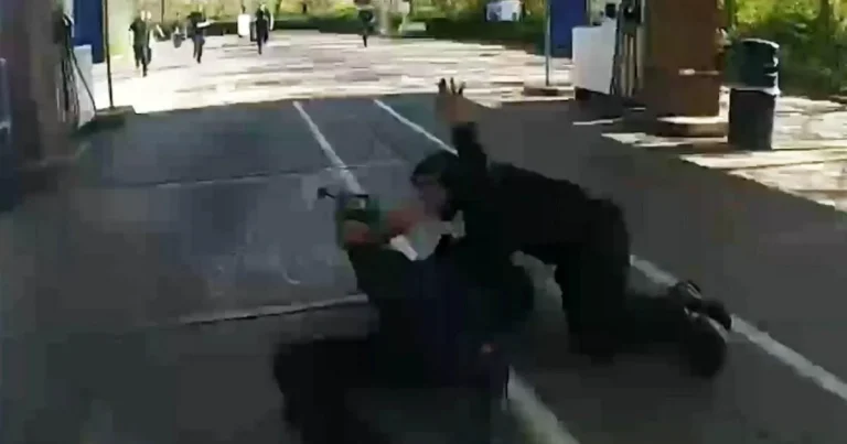 Hero officer tackles man with lighter and stops petrol station explosion