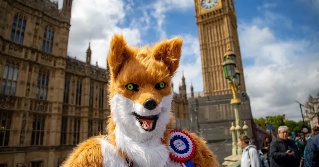 Human fox joins Count Binface in run against Nigel Farage for Clacton byelection